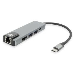 USB-C 4K DOCKINGSTATION VOOR 1 HDMI MONITOR, ETHERNET, USB-A, PD PASS-THROUGH