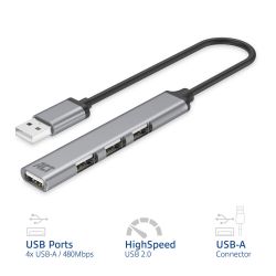 USB-A HUB 2.0, 4 POORTS USB-A