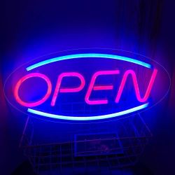 LED OPEN BORD ROOD/BLAUW 400X260MM (NEON LOOK)