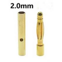 BULLET BANAANPLUG 2MM MALE + FEMALE 5 SETS