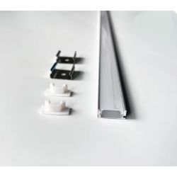 ALUMINIUM PROFIEL 0.5M 12X7X17MM ZILVER MET DIFFUSER MAT