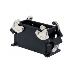 CHASSIS BEHUIZING CLIPS VOOR 16/72P, DICHTE BODEM MET PG21 KABELINVOER ZWART