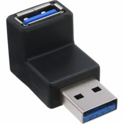 USB 3.0 VERLOOP USB A MALE - USB A FEMALE HAAKS VERTIKAAL